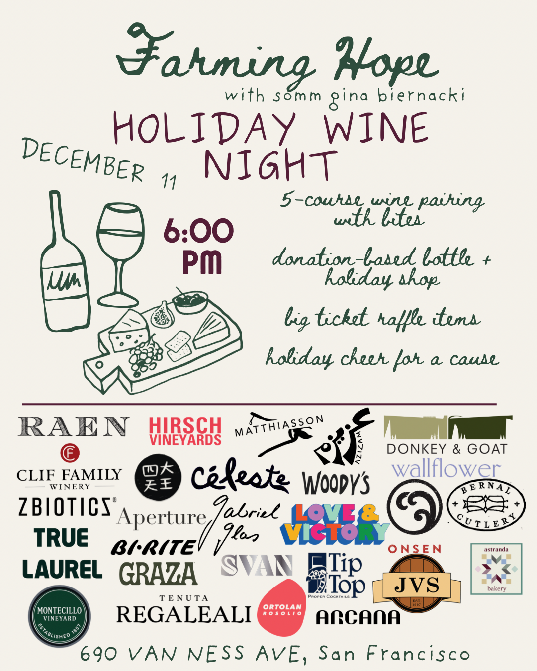 Farming Hope wine event