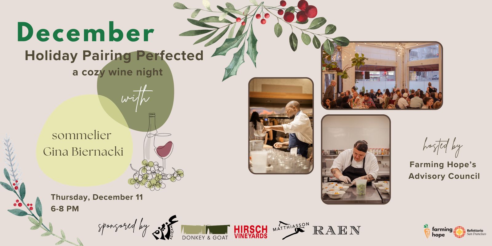 Holiday pairing menu