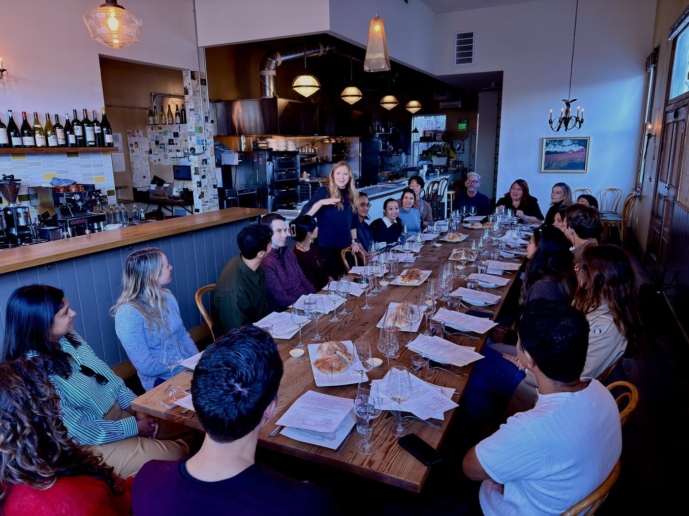 Long-table wine dinner hosted by Gina