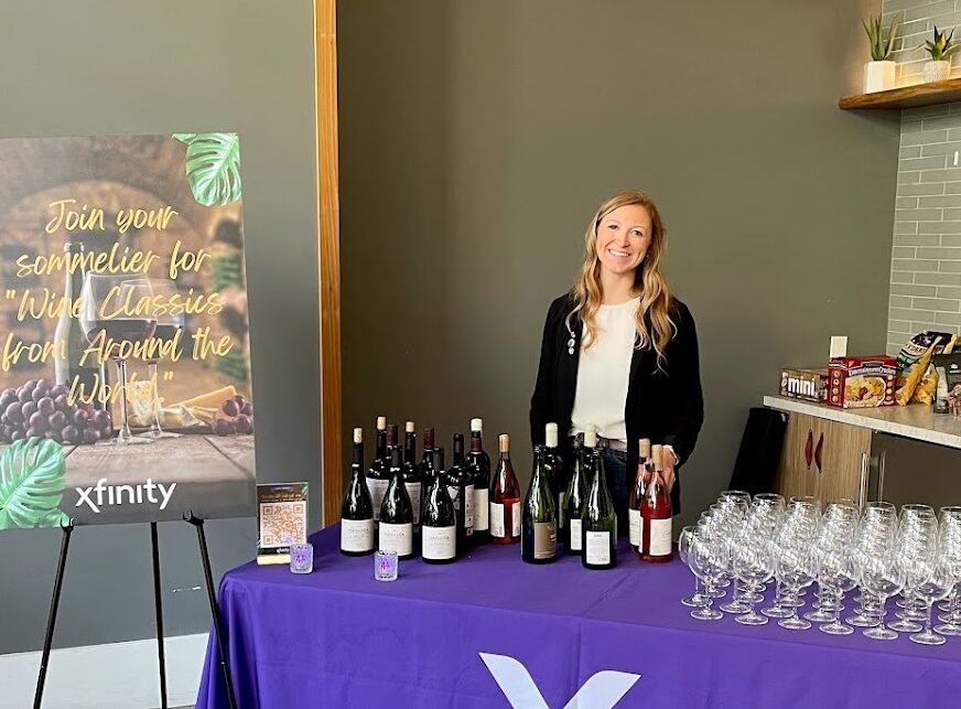 Gina hosting a corporate wine tasting for Corporate Events