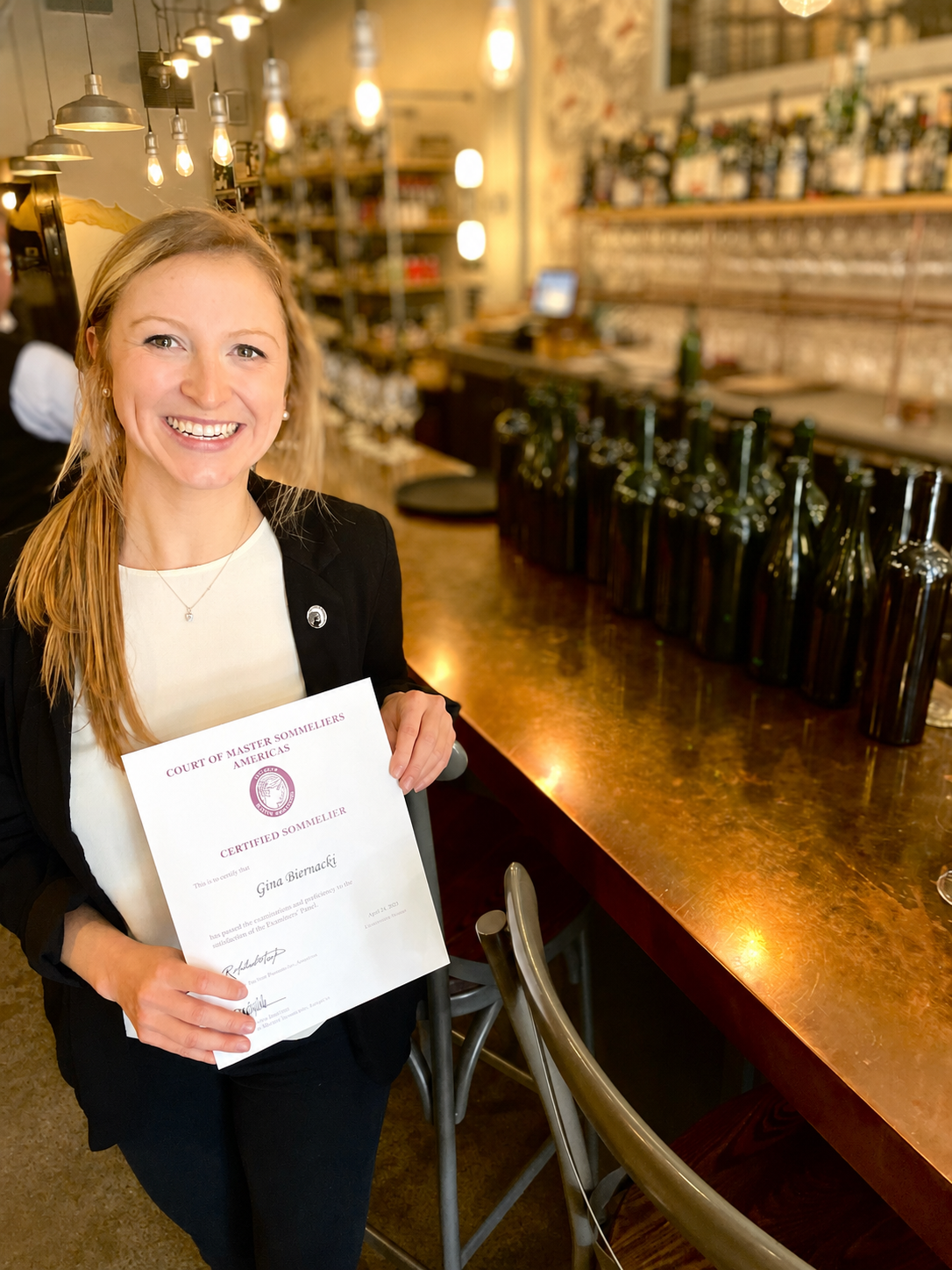 Gina, certified sommelier