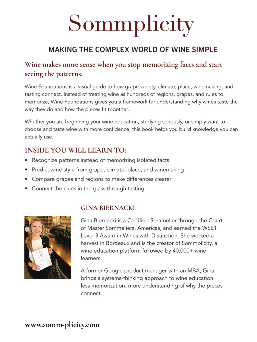 Wine Foundations sample page 16, back cover